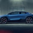 An artistic representation of the Lamborghini Lanzador EV Concept, showcasing its futuristic design and electric power